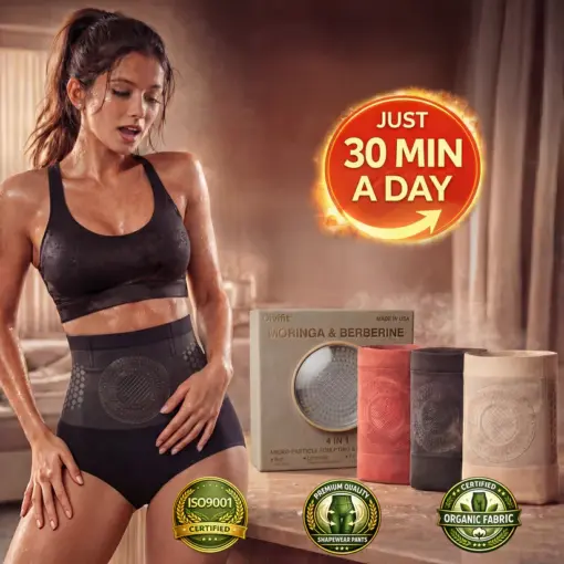 DIVIFIT® 𝐌𝐨𝐫𝐢𝐧𝐠𝐚 & 𝐁𝐞𝐫𝐛𝐞𝐫𝐢𝐧𝐞 4‑In‑1 Micro‑Particle Sculpting & Fat‑Burn Shorts